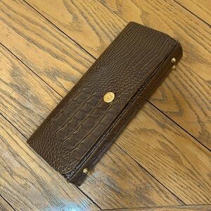 Isaac Mizrahi Crocodile Textured Clutch